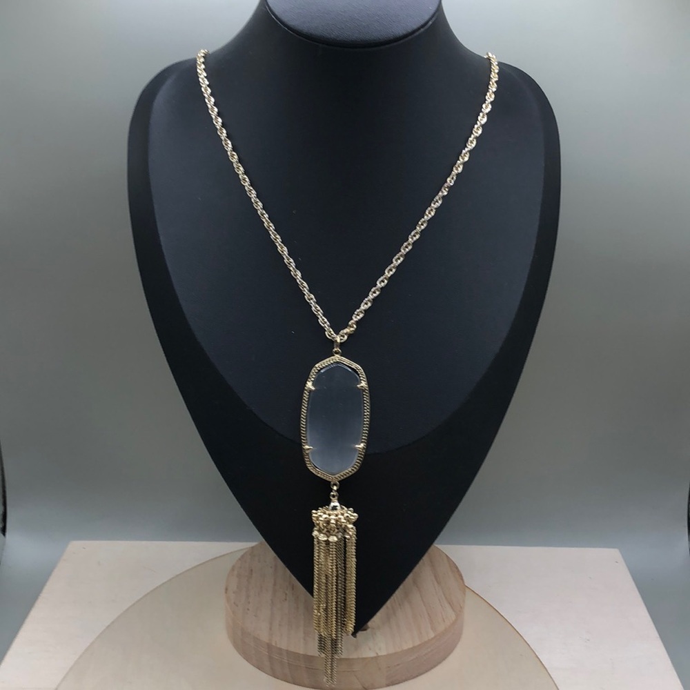 Kendra Scott Gold Necklace with Clear Pendant